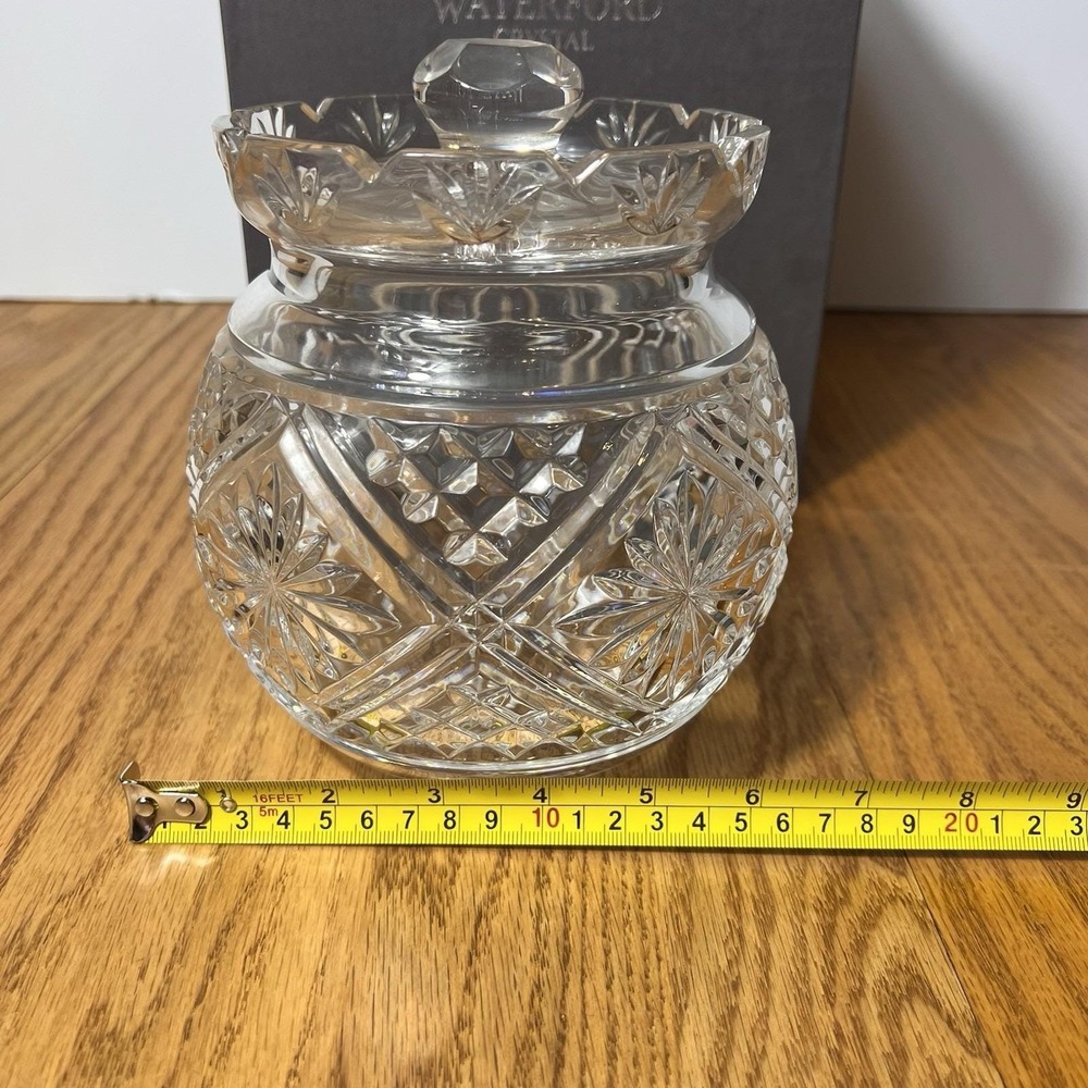 Waterford Crystal Biscuit Jar Candy Box with Lid Ireland Signed w/Original Box * - Picture 8 of 12